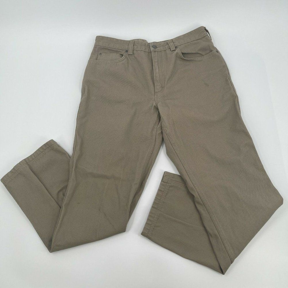Duluth Trading Co Tan Desert Khaki 5-Pocket Cotton Work Pants Mens Size 36x34